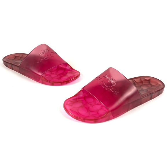 Coach Ulyssa Pink Ombré Logo Rubber Slide Sandals - Picture 3 of 8